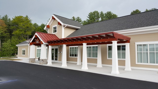 covered entrance to health center